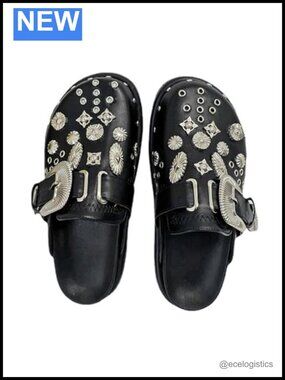 Y2k Emo Platform Clogs Mules Grunge Punk Shoes Women Slippers